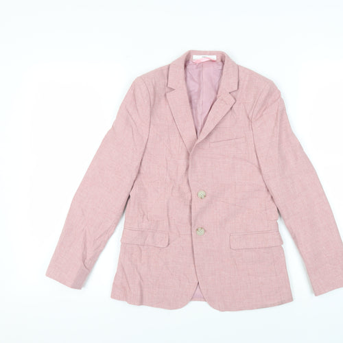 Marks and Spencer Boys Pink Jacket Blazer Size 10-11 Years Button