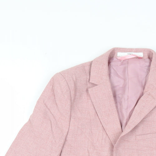 Marks and Spencer Boys Pink Jacket Blazer Size 10-11 Years Button