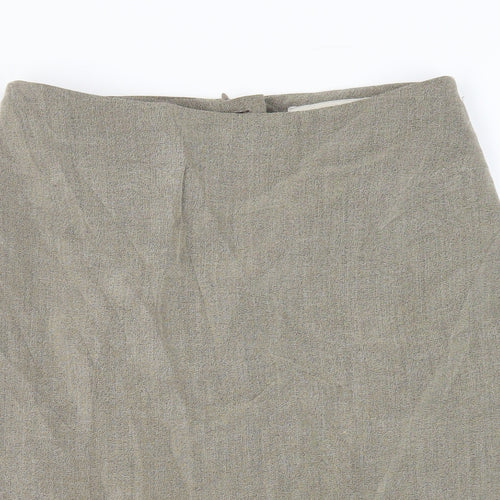Autonomy Womens Green Cupro Straight & Pencil Skirt Size 10 Zip - Lined