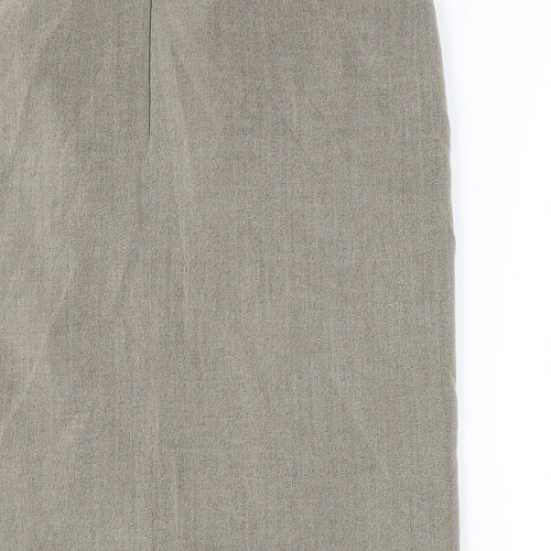 Autonomy Womens Green Cupro Straight & Pencil Skirt Size 10 Zip - Lined