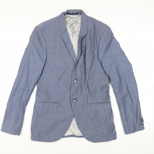 Tiger of Sweden Mens Blue Wool Jacket Suit Jacket Size 38 Regular