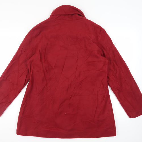 Gabriella Vincenza Womens Red Pea Coat Coat Size 14 Button - Vintage