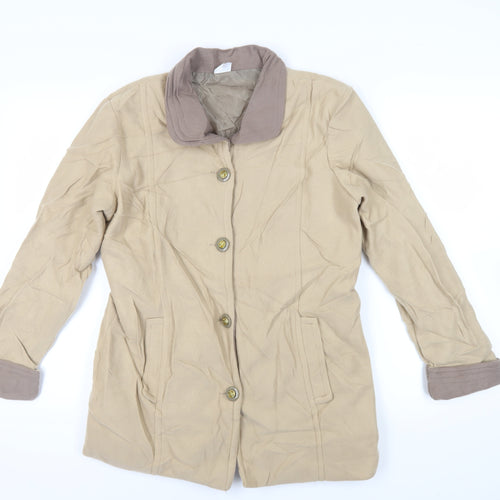 Gabriella Vincenza Womens Beige Jacket Size 14 Button - Vintage