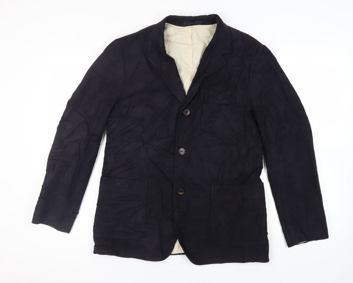 RJR.John Rocha Mens Blue Polyester Jacket Blazer Size 38 Regular