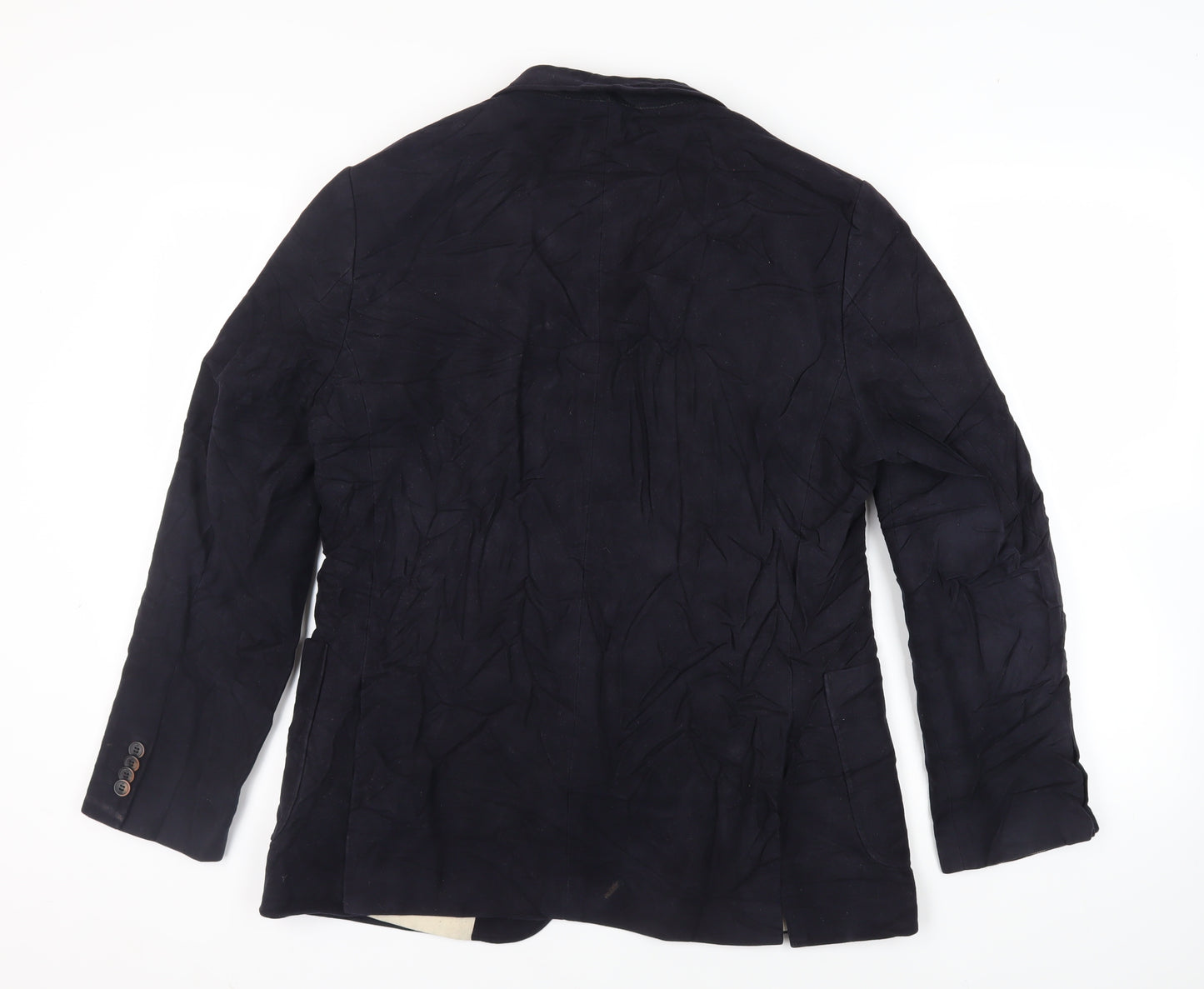 RJR.John Rocha Mens Blue Polyester Jacket Blazer Size 38 Regular