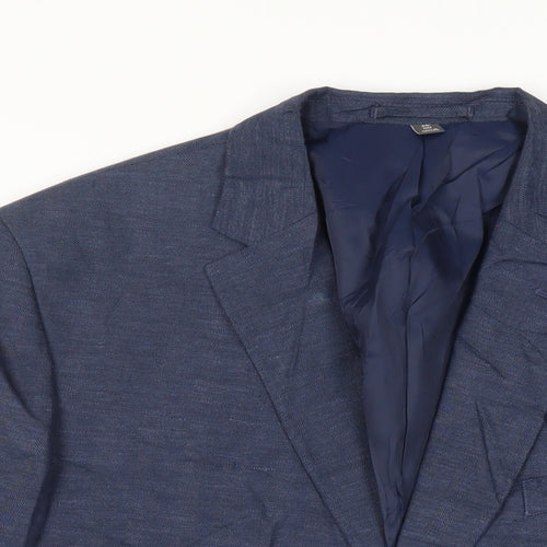 Marks and Spencer Mens Blue Polyester Jacket Suit Jacket Size 46 Regular