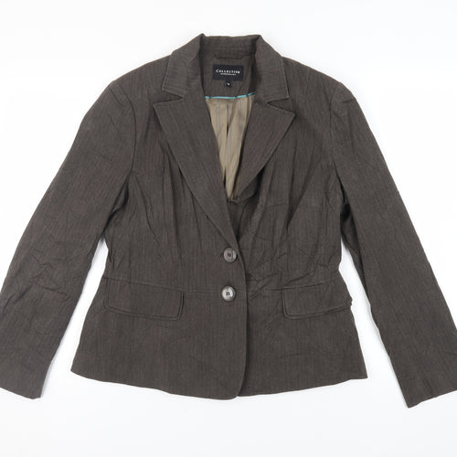 Debenhams Womens Brown Jacket Blazer Size 16 Button