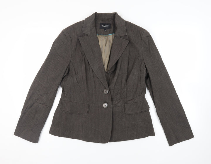 Debenhams Womens Brown Jacket Blazer Size 16 Button