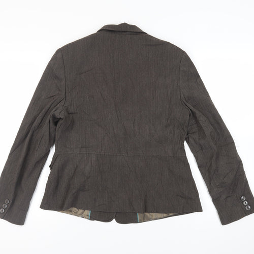Debenhams Womens Brown Jacket Blazer Size 16 Button