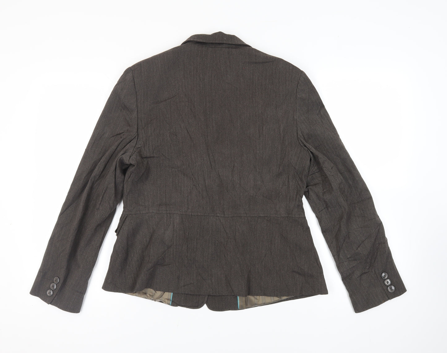 Debenhams Womens Brown Jacket Blazer Size 16 Button
