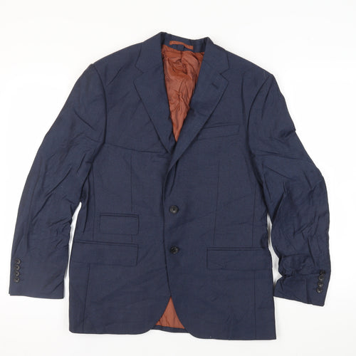 Marks and Spencer Mens Blue Wool Jacket Suit Jacket Size 38 Regular