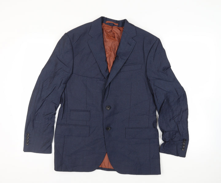 Marks and Spencer Mens Blue Wool Jacket Suit Jacket Size 38 Regular