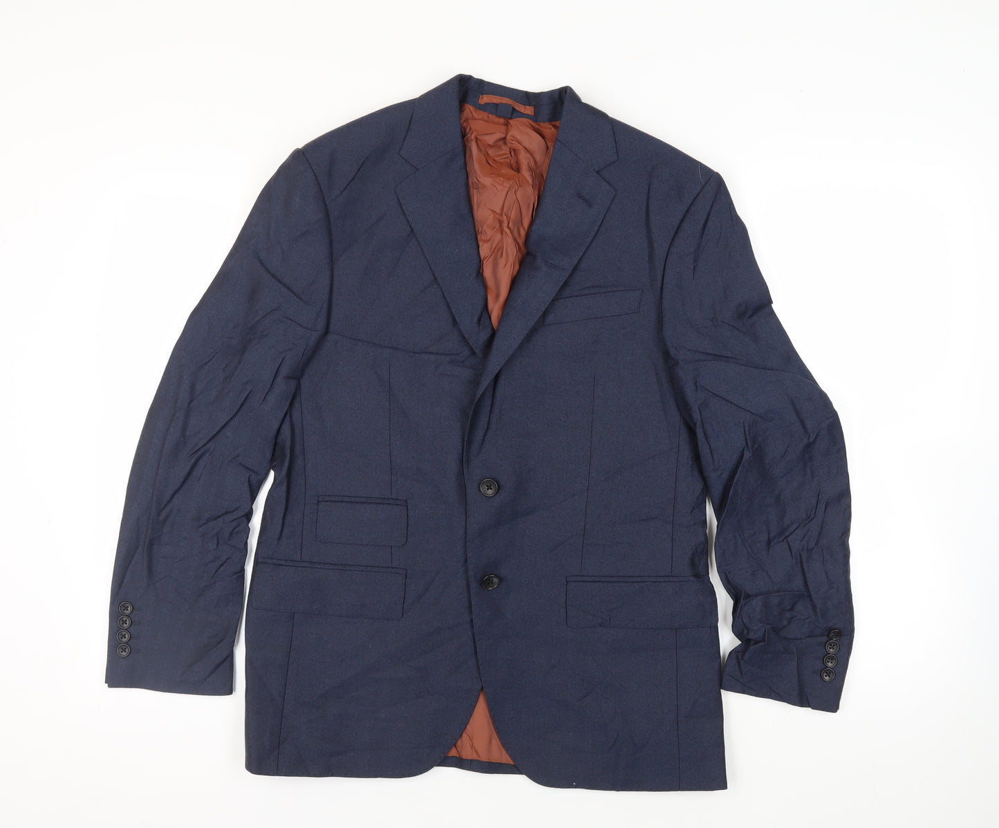 Marks and Spencer Mens Blue Wool Jacket Suit Jacket Size 38 Regular