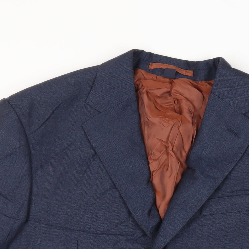 Marks and Spencer Mens Blue Wool Jacket Suit Jacket Size 38 Regular