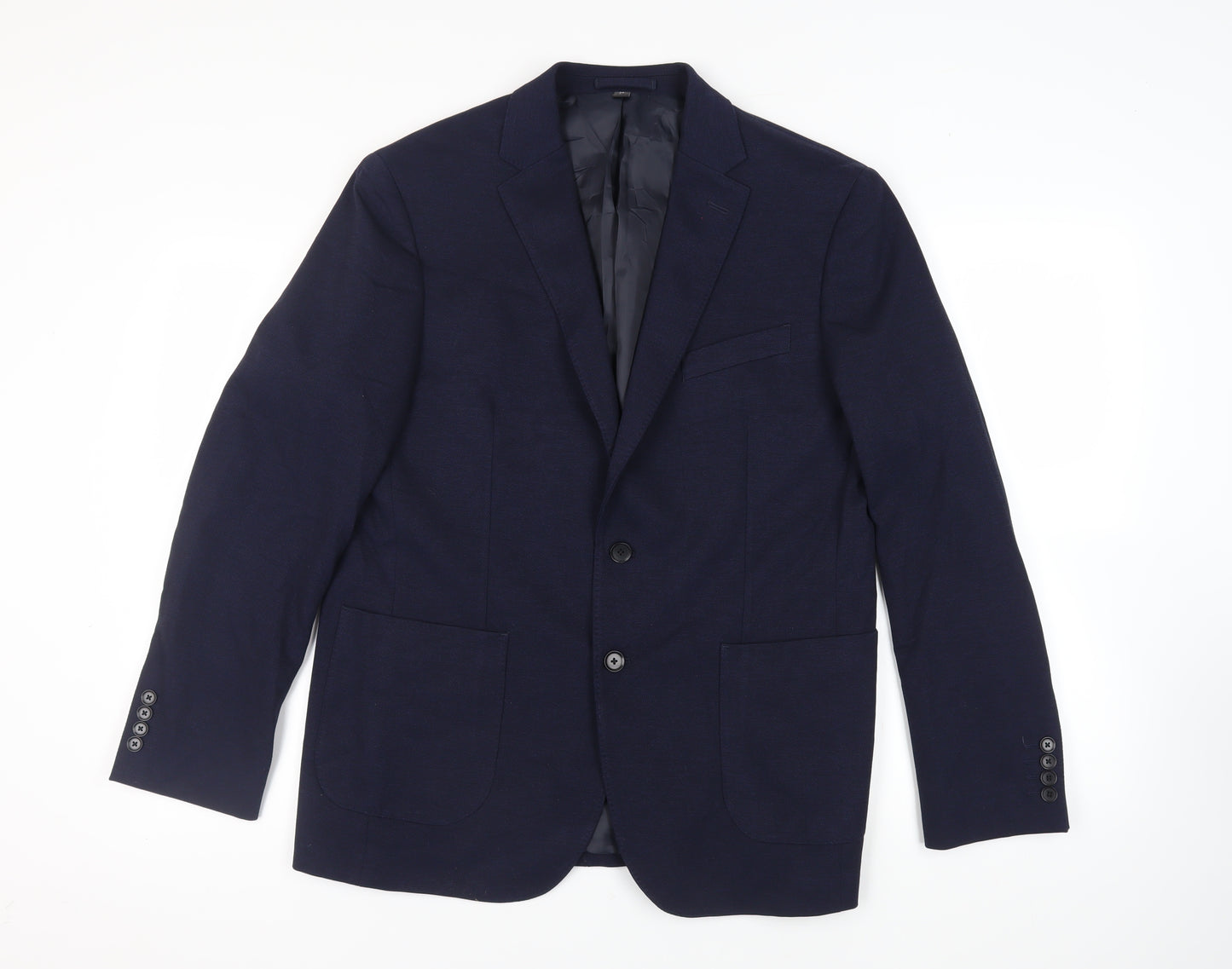 Marks and Spencer Mens Blue Polyamide Jacket Suit Jacket Size 42 Regular