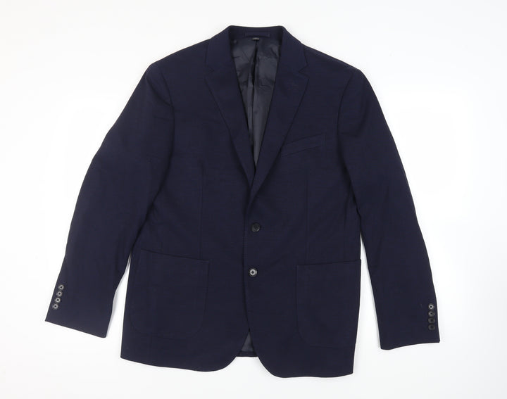Marks and Spencer Mens Blue Polyamide Jacket Suit Jacket Size 42 Regular