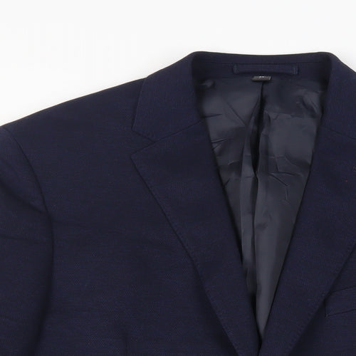 Marks and Spencer Mens Blue Polyamide Jacket Suit Jacket Size 42 Regular