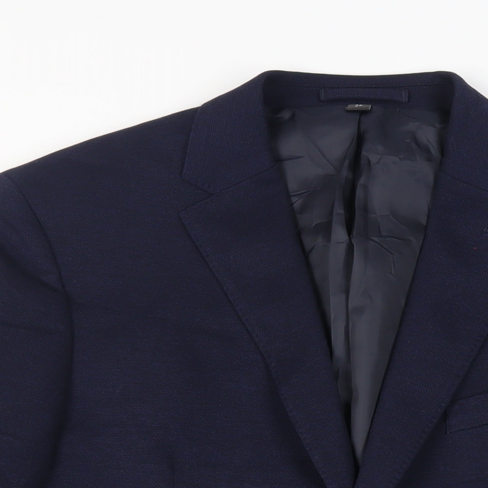 Marks and Spencer Mens Blue Polyamide Jacket Suit Jacket Size 42 Regular