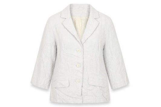 Front view of Dash women’s grey herringbone jacket blazer, size UK 10, button