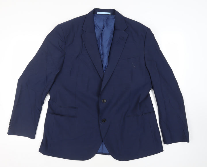 Marks and Spencer Mens Blue Wool Jacket Suit Jacket Size 46 Regular