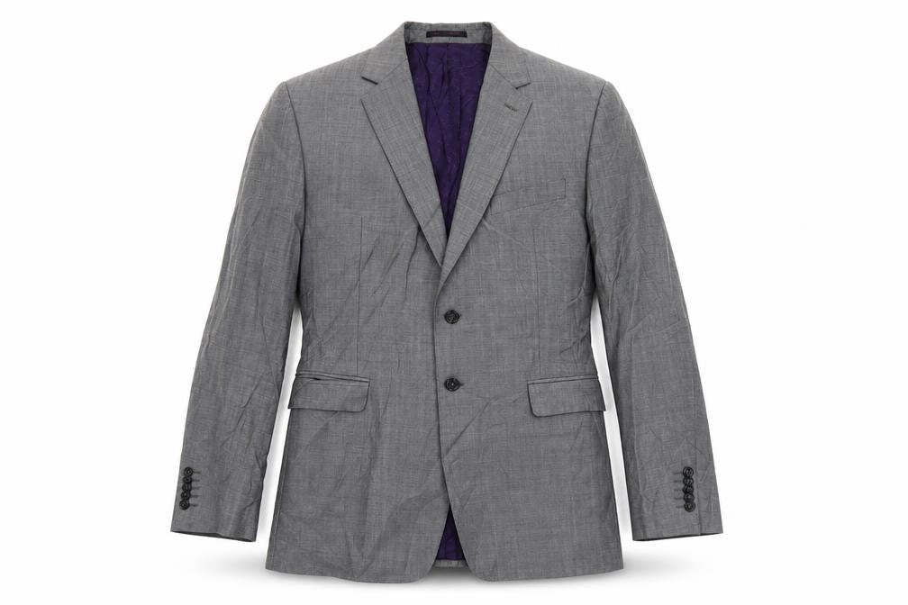 Front view of Duchamp men’s grey wool jacket suit jacket, size 42, regular