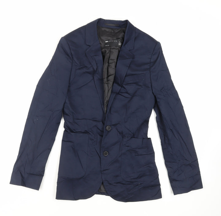 ASOS Mens Blue Cotton Jacket Blazer Size 34 Regular