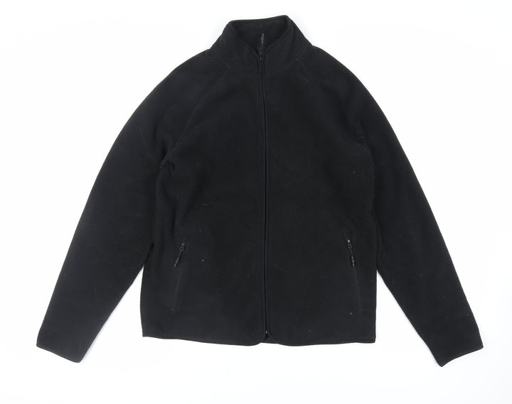Marks and Spencer Mens Black Jacket Size M Zip - Zipped Pockets