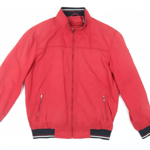 Saxon Mens Red Bomber Jacket Jacket Size L Zip - Zipped Pockets