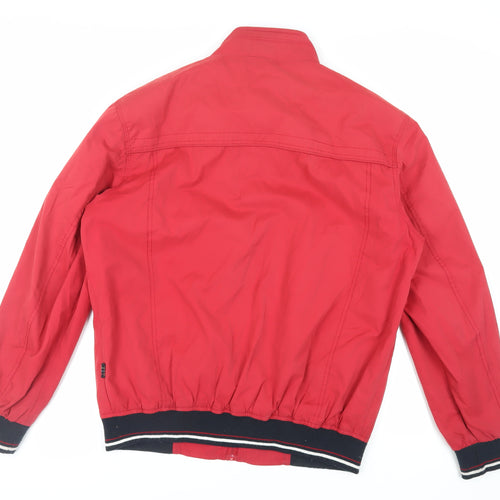 Saxon Mens Red Bomber Jacket Jacket Size L Zip - Zipped Pockets