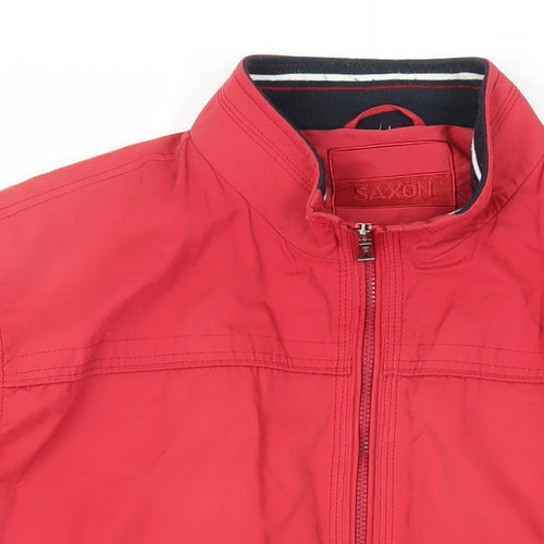 Saxon Mens Red Bomber Jacket Jacket Size L Zip - Zipped Pockets