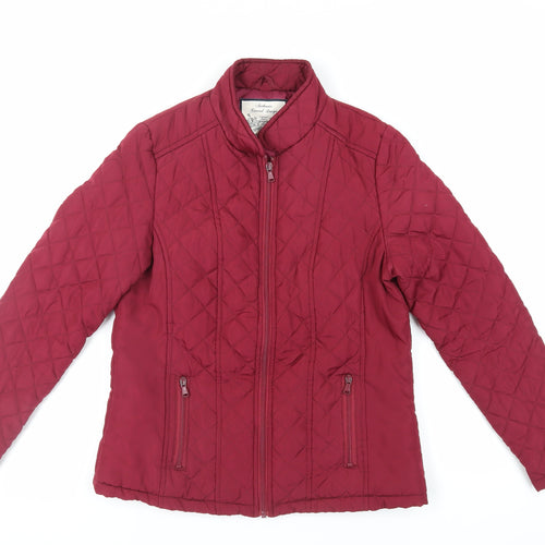Store Twenty One Womens Red Quilted Jacket Size 10 Zip - Zipped Pockets