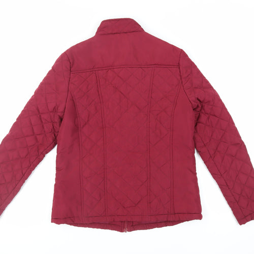 Store Twenty One Womens Red Quilted Jacket Size 10 Zip - Zipped Pockets