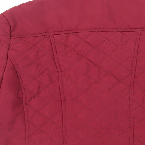 Store Twenty One Womens Red Quilted Jacket Size 10 Zip - Zipped Pockets
