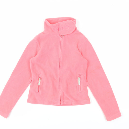 Bench Girls Pink Jacket Size 9-10 Years Zip - Zipped Pockets