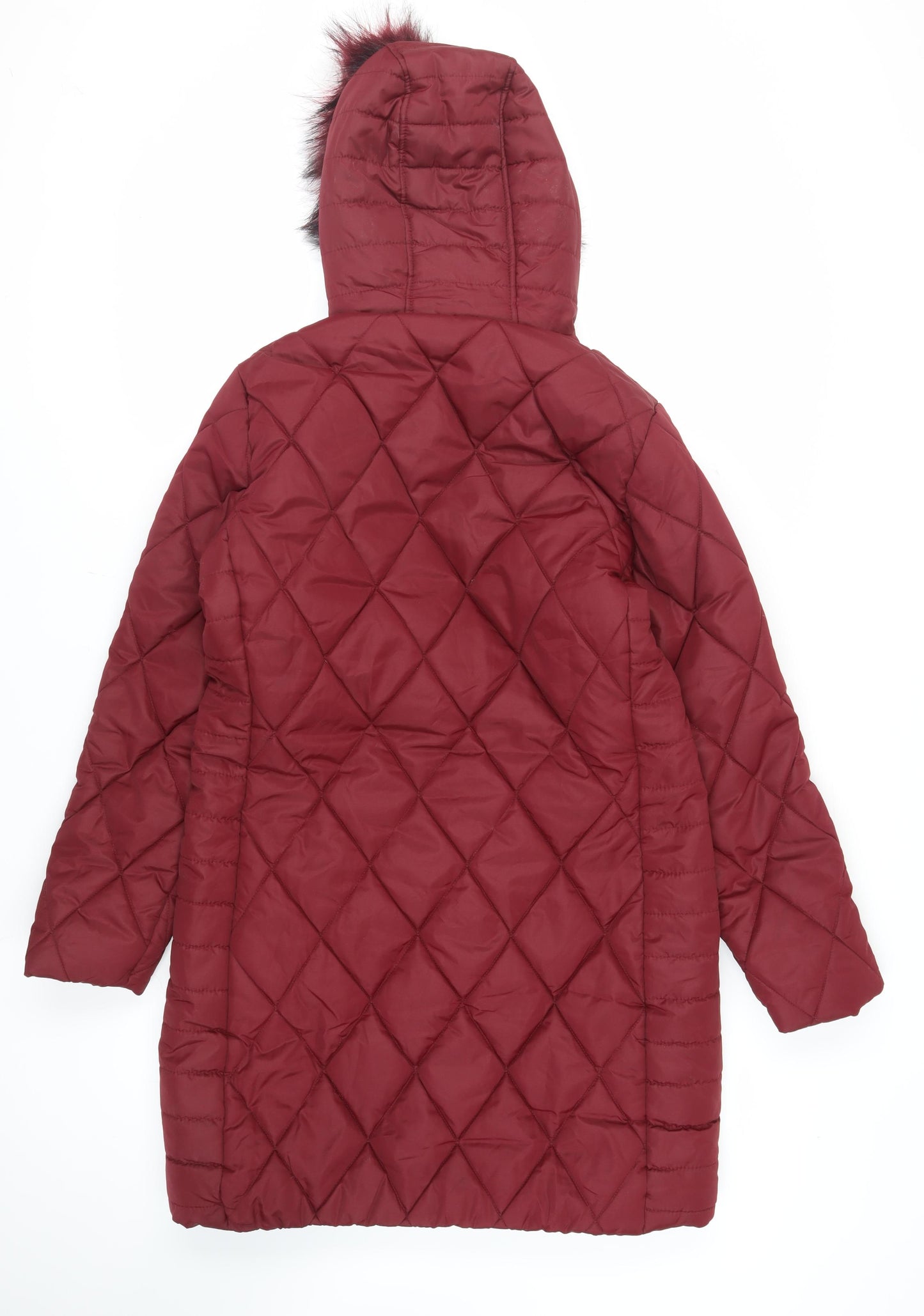 Regatta Womens Red Quilted Coat Size 16 Zip - Hooded Zipped Pockets Outdoors