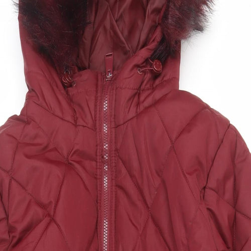 Regatta Womens Red Quilted Coat Size 16 Zip - Hooded Zipped Pockets Outdoors