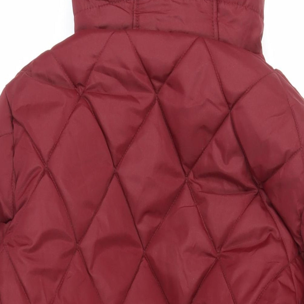 Regatta Womens Red Quilted Coat Size 16 Zip - Hooded Zipped Pockets Outdoors