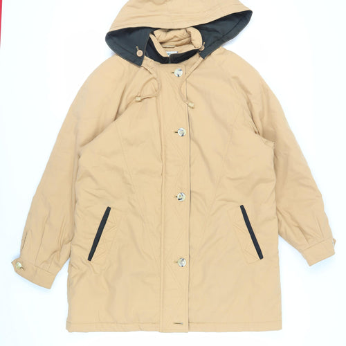 NuAge Womens Beige Pea Coat Coat Size 14 Zip - Vintage