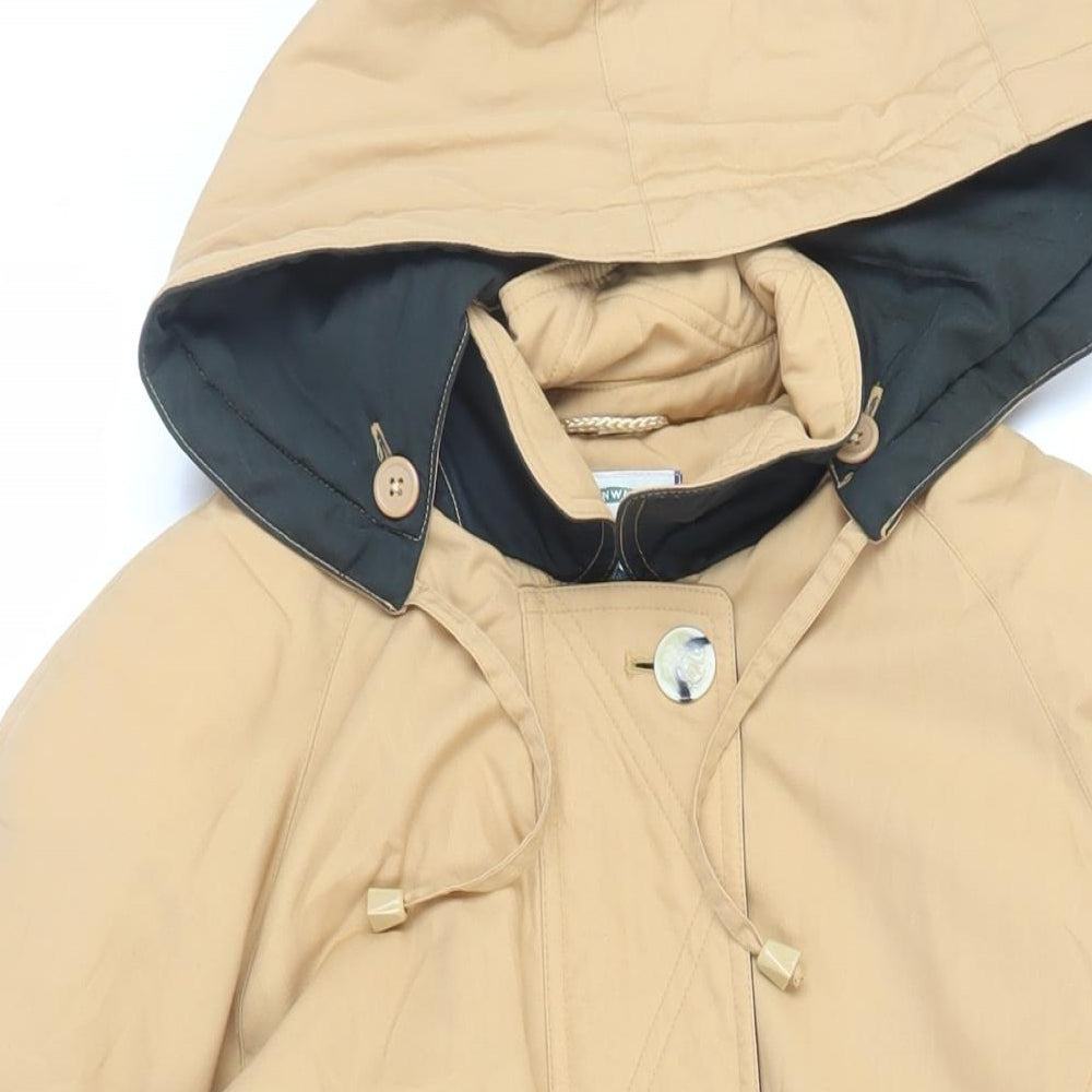 NuAge Womens Beige Pea Coat Coat Size 14 Zip - Vintage