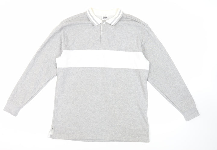 Urban Classics Mens Grey Cotton Pullover Sweatshirt Size M