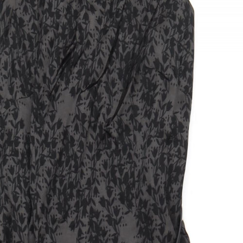 Monsoon Womens Black Geometric Viscose A-Line Size 10 Round Neck Zip