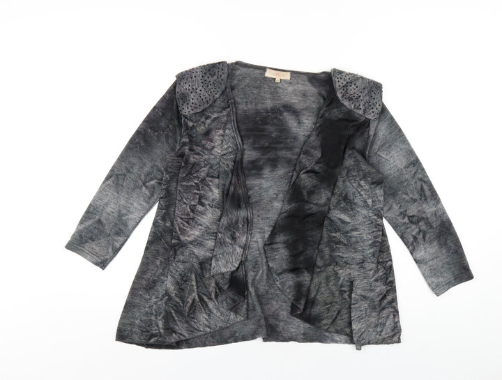 River Island Womens Grey V-Neck Polyester Cardigan Jumper Size 12