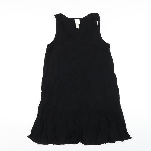 H&M Womens Black Viscose Tank Dress Size XS Scoop Neck Pullover