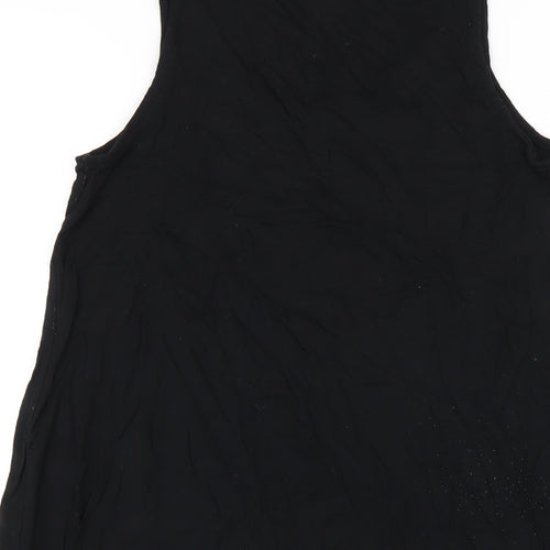 H&M Womens Black Viscose Tank Dress Size XS Scoop Neck Pullover
