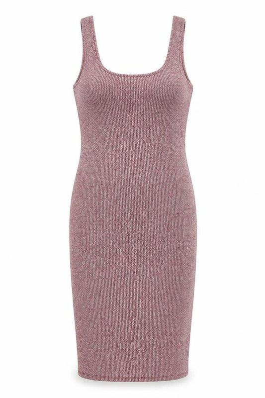 Front view of Topshop women’s red polyester bodycon, size UK 10, scoop neck pullover