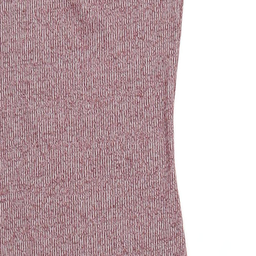 Topshop Womens Red Polyester Bodycon Size 10 Scoop Neck Pullover