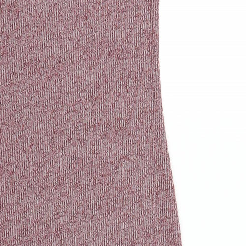 Topshop Womens Red Polyester Bodycon Size 10 Scoop Neck Pullover