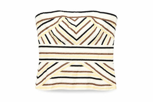 Front view of Coast women’s multicoloured striped polyester basic blouse, size UK 12, square neck