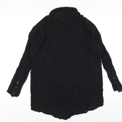ASOS Womens Black Cotton Basic Button-Up Size 10 Collared