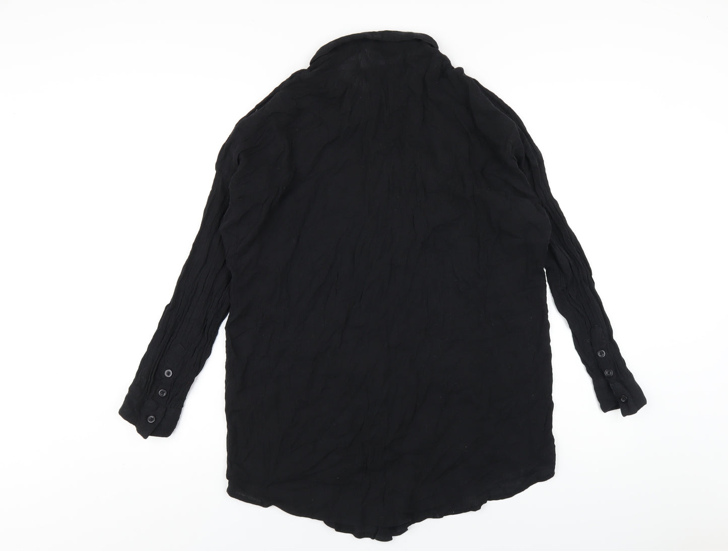 ASOS Womens Black Cotton Basic Button-Up Size 10 Collared